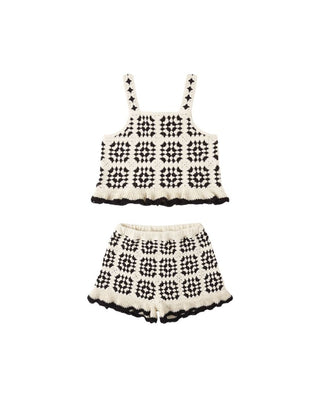 Rylee + Cru Crochet Kira Set in Natural Abstract - New With Tags, 4-5 years