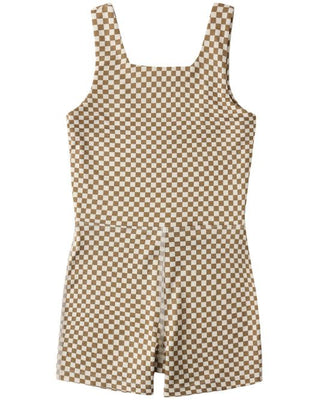 Rylee + Cru Malibu Bodysuit in Ochre Check - New With Tags, 4-5 years
