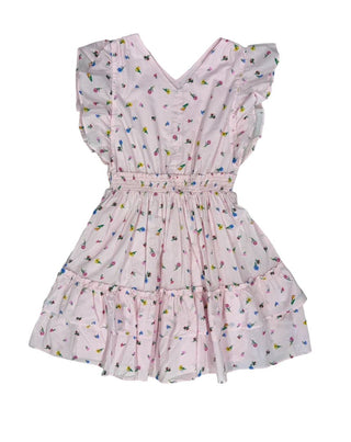 Gap Pink Tiered Dress with Floral Pattern, 14-16 years