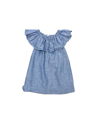 Crewcuts Chambray Ruffle Detail Dress, 3 years