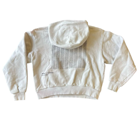 Pangaia white hooded sweatshirt, xs adult