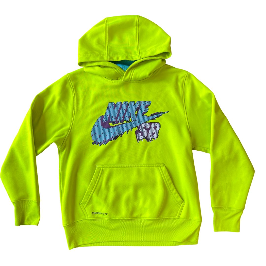 Nike therma-fit neon green sweatshirt, 8-10 years