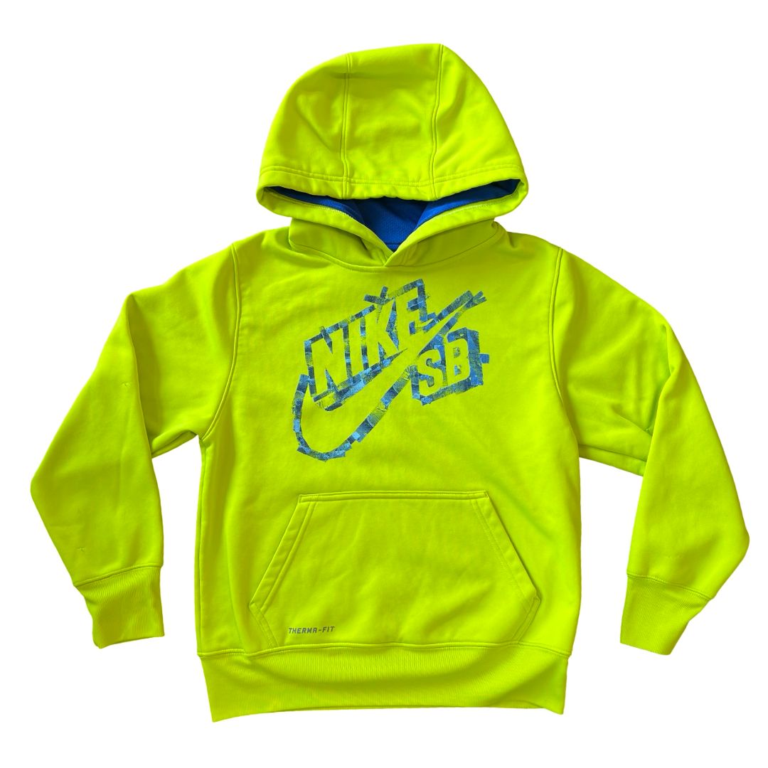 Nike therma-fit neon green sweatshirt, 8-10 years