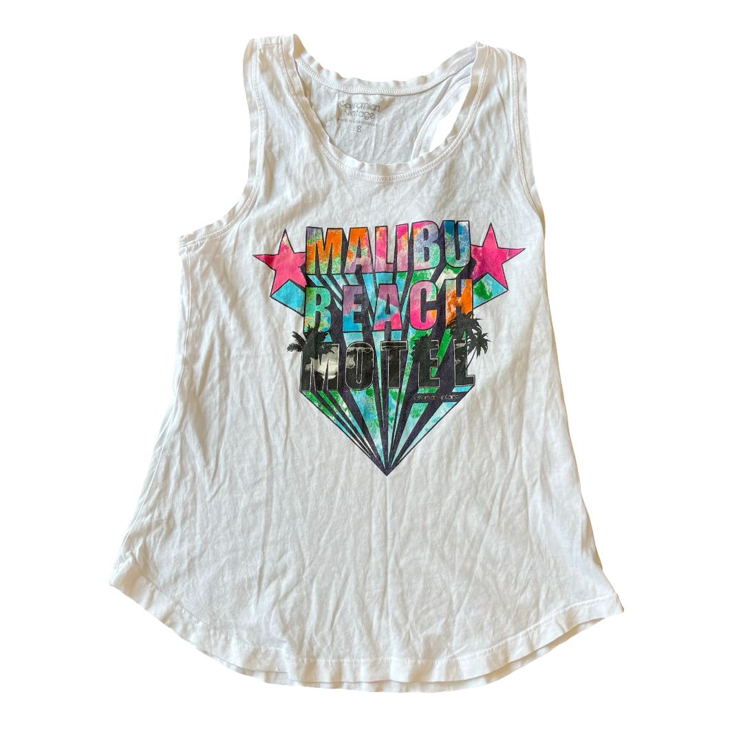 Californian Vintage Malibu Beach tank top, 8 years