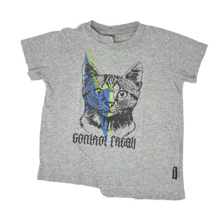Nununu Grey cat control freak tshirt, 4-5 years