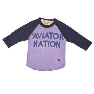 Aviator Nation Purple baseball long sleeve, 2 years