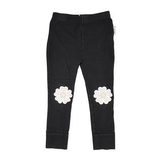 Hux Black w/flower embroidery leggings, 4 years