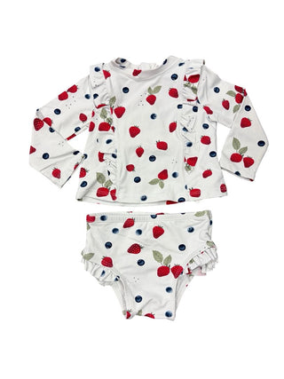 Petit Lem Rashguard and Ruffle Bottoms Swim Set, 6-12 months