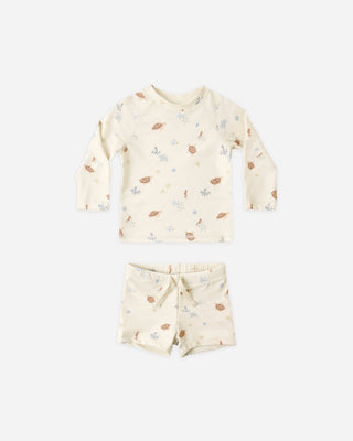 Rylee + Cru Aquatic boys rashguard set new with tag, 6-12 months
