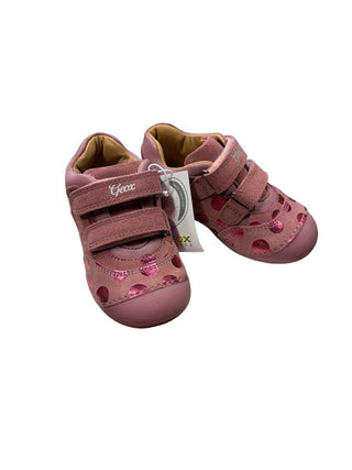Geox Dusty Rose Polka Dot Foil Sneakers - New With Tags, 6.5 little kid