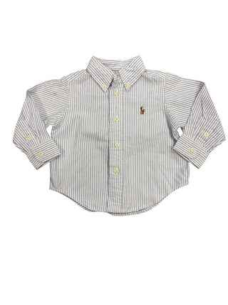 Ralph Lauren White and Blue Button Down Shirt , 9 months