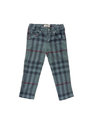 Burberry Dusty Green Plaid Pants, 2 years