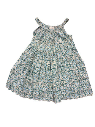 Vignette Blue and Green Floral Swing Tiered Dress, 4 years