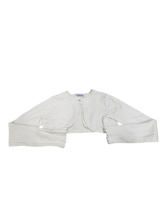 Mayoral White Cropped Long Sleeve Cardigan, 9 years