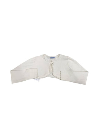 Mayoral Cream Cropped Long Sleeve Cardigan, 6 years