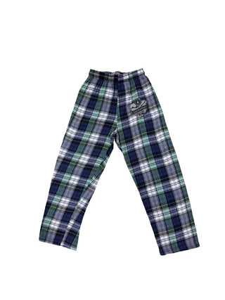 Blue plaid camp winnebagoe pj pants, small
