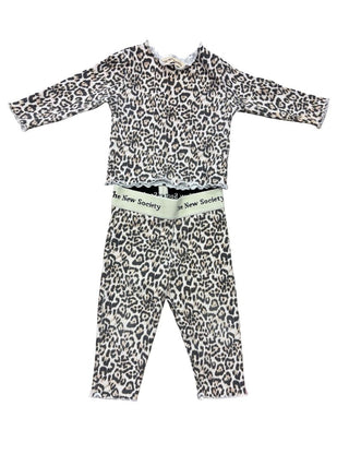 The New Society Leopardprint Ribbed Pajama Set, 9 months