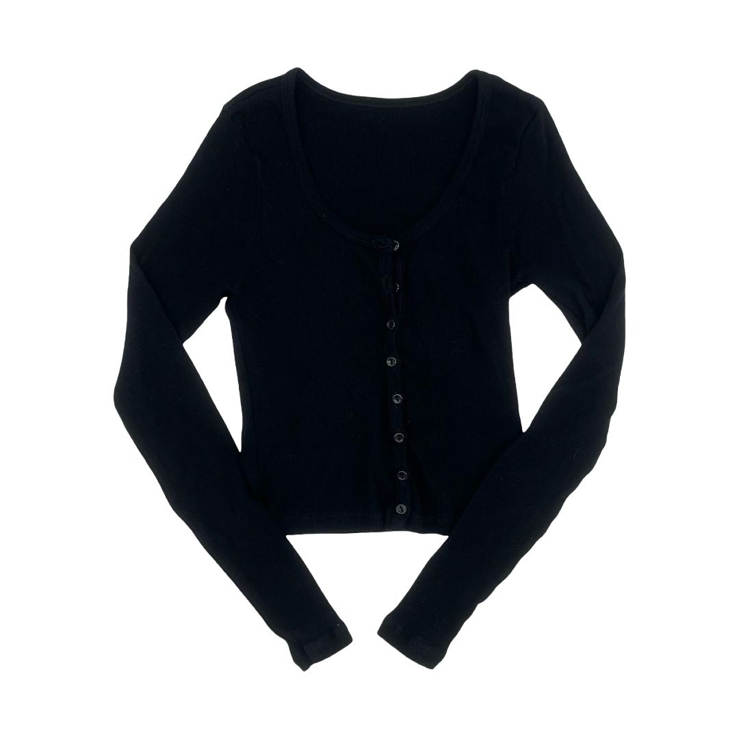 American Apparel black cotton button up , small