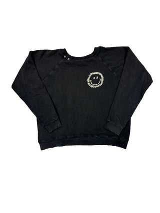 The Saavy Society Black Smiley Crewneck, XS/S
