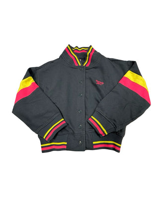 Reebok Blue Varsity Jacket with Neon Colours and Reebok on the back, 5 years