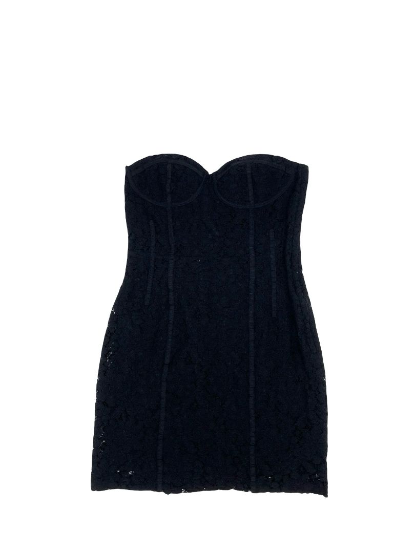 H&M Divided black strapless lace dress, womens 4