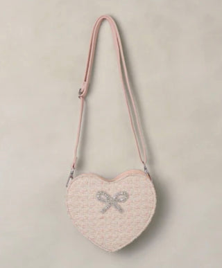 Noralee Cotton candy tweed heart purse new with tag