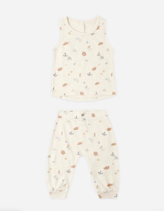 Rylee + Cru Aquatic tank and slouch pant set new with tag, 6-12 months