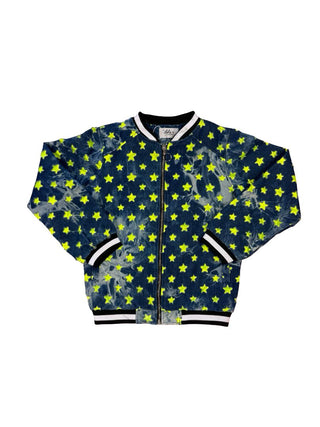 Lola & The Boys Denim with Neon Stars Bomber, 12 years