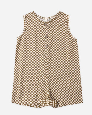 Rylee + Cru Ocre check romper new with tag, 6-12 months