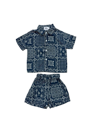 Lola & The Boys Blue Paisley Set, 2/3 years