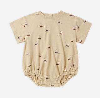 Rylee + Cru Sailboats relaxed bubble romper new with tag, 6-12 months