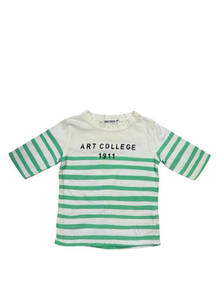 Bobo Choses Mint Striped Tee, 12-18 months