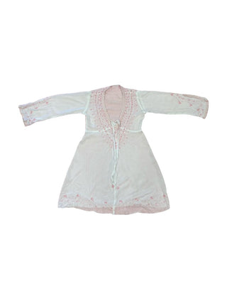 No name White Cover up with Pink Sequin Embroidery