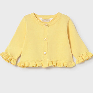 Mayoral Yellow knit set with floral bloomers new with tag, 0-1 month
