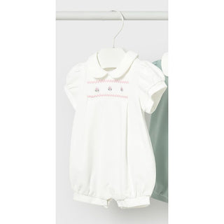 Mayoral White jumper with pink embroidered flowers new with tag, 0-1 month