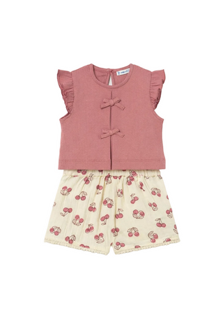 Mayoral Rib tank with cherry shorts set new with tag, 12 months