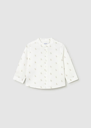 Mayoral White linen mao shirt new with tag, 12 months