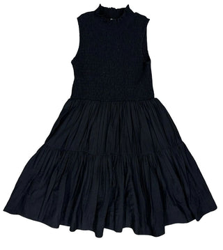 Noma Sleeveless Black Dress with Smocking and Tiers, 9 years