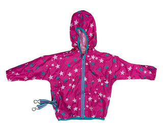 Hatley Hot Pink Windbreaker Rain Jacket with Star Pattern, 2 years