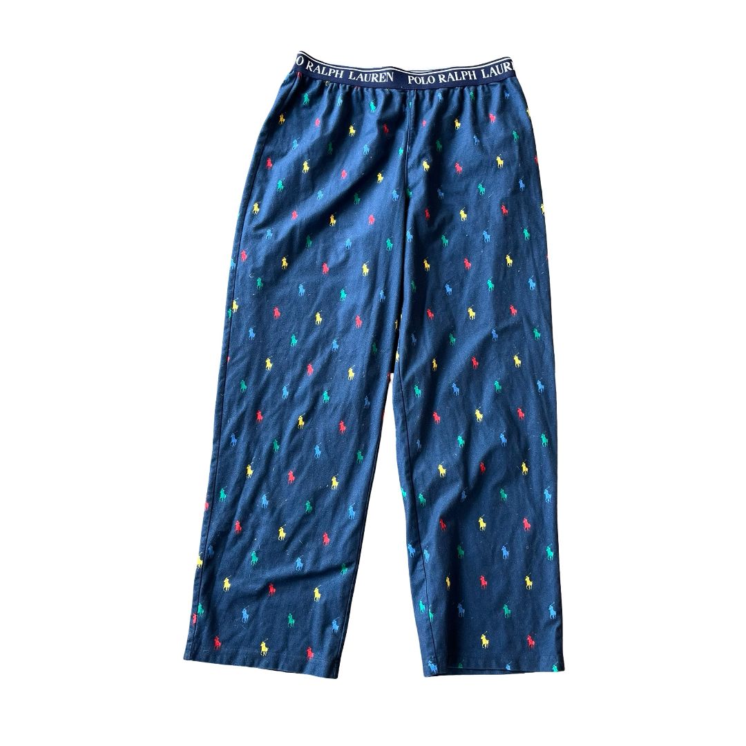 Ralph Lauren navy w/polo horse pj pants, 12-13 years