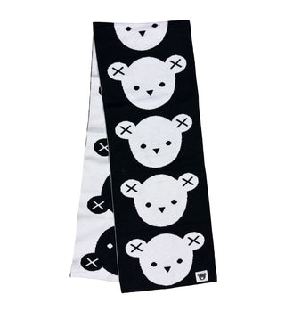 Hux Black and White Knitted Hux Scarf, O/S
