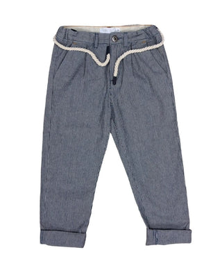 Zara Blue Pinstripe Pants with Rope Belt, 7 years