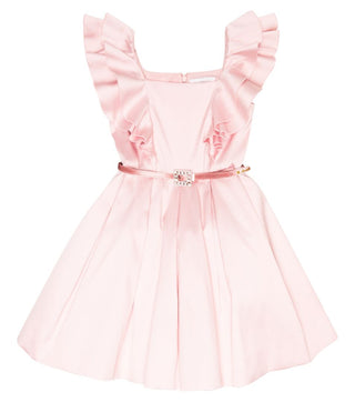 Monnalisa pink faille dress without belt as shown , 10 years