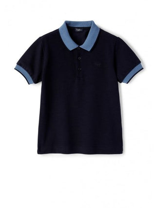Il Gufo navy collared tee, 4 years