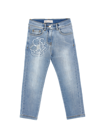 Monnalisa jeans with denim flower , 10 years