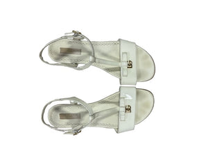 Dolce & Gabanna white leather with gold detail, 7.5