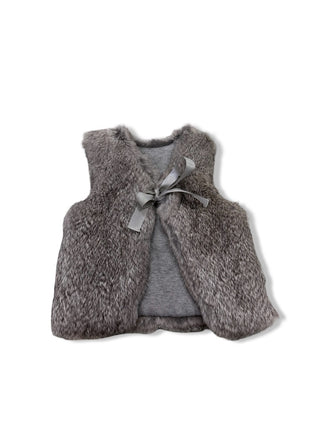 Fur grey vest, 24 months