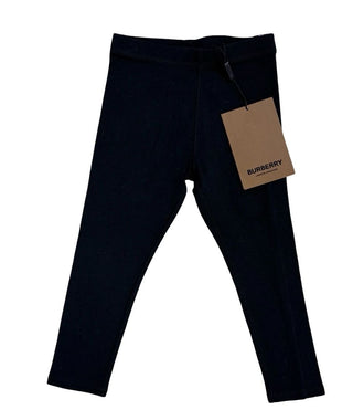 Burberry Black Leggings with Burbery Logo Stripe on Sides, 4 years