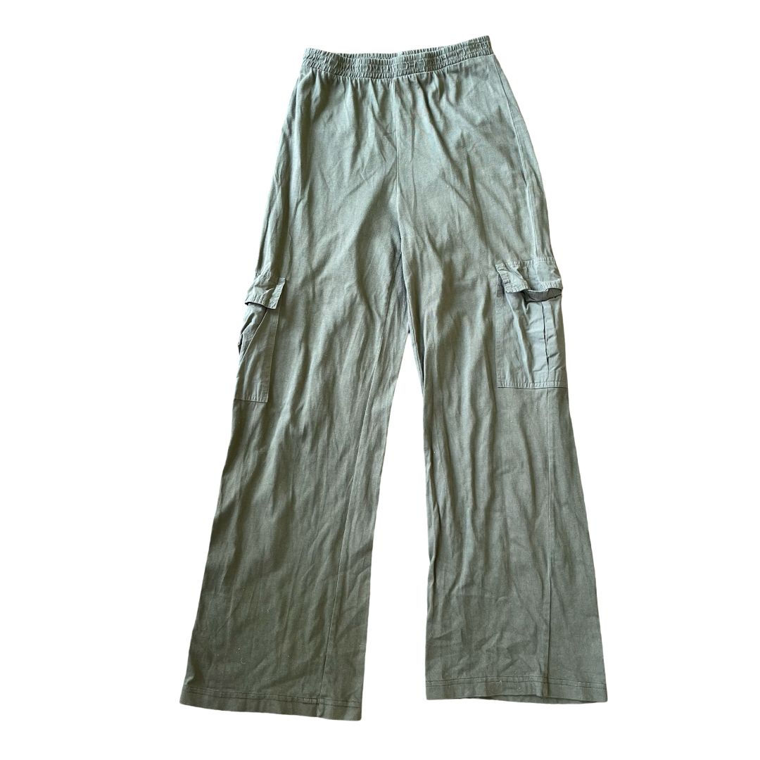 Franklin + Daysi green cotton cargo sweat pants, womens small