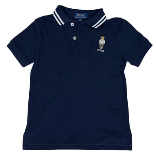 Ralph Lauren Polo Navy Blue Polo Tee with Bear Embroidery Logo, 4 years